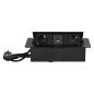 Gniazdo meblowe wpuszczane w blat czarne, 2x230V typ E, USB-A + USB-C 3,6A, kabel 1,5 m, klapka uchylna Gniazdo meblowe wpuszczane w blat czarne, 2x230V typ E, USB-A + USB-C 3,6A, kabel 1,5 m, klapka uchylna