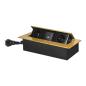 Gniazdo meblowe wpuszczane w blat, uchylne, 2x230V typ E, USB-A/USB-C 3,6A, kabel 1,5 m, złote