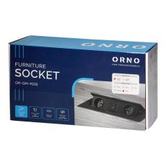 Gniazdo meblowe wpuszczane w blat, uchylne, 2x230V typ E, USB-A/USB-C 3,6A, kabel 1,5 m, złote