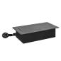 Gniazdo meblowe wpuszczane w blat z klapką, 2x230V (typ E) + USB-A/USB-C 3,6A, kabel 1,5m, grafitowe