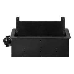 Gniazdo meblowe wpuszczane w blat 2x French, 2x USB A+C 3,6A, 2x RJ45, przewód 1,5 m, czarne