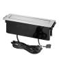 Wysuwane gniazdo meblowe INOX 2x230V typ E, 2xUSB-A 2,4A, HDMI, kabel 2 m, czarno-srebrne Wysuwane gniazdo meblowe INOX 2x230V typ E, 2xUSB-A 2,4A, HDMI, kabel 2 m, czarno-srebrne