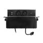Wysuwane gniazdo meblowe INOX 2x230V typ E, 2xUSB-A 2,4A, HDMI, kabel 2 m, czarno-srebrne Wysuwane gniazdo meblowe INOX 2x230V typ E, 2xUSB-A 2,4A, HDMI, kabel 2 m, czarno-srebrne