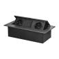 Gniazdo meblowe wpuszczane w blat z klapką, 2x Schuko 230V + USB-A/USB-C 3,6A, grafitowe Gniazdo meblowe wpuszczane w blat z klapką, 2x Schuko 230V + USB-A/USB-C 3,6A, grafitowe