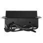 Gniazdo meblowe wpuszczane w blat z klapką, 2x Schuko, 2x USB (A+C 3,6A), kabel 1,5 m, czarne