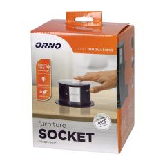 Wysuwane gniazdo meblowe Ø10 cm do blatu: 3x230V, USB-A+C QC 3.0, ładowarka Qi 10W, kabel 1,5 m