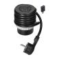 Gniazdo meblowe wpuszczane Ø63 mm EasyEject 230V + USB-C QC 3.0 z przejściówką C-A, czarne, przewód 1,5 m Gniazdo meblowe wpuszczane Ø63 mm EasyEject 230V + USB-C QC 3.0 z przejściówką C-A, czarne, przewód 1,5 m