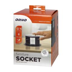 Wysuwane gniazdo meblowe Ø10 cm: 3x Schuko, USB-A/USB-C QC 3.0, ładowarka indukcyjna Qi 10 W, kabel 1,5 m, czarne