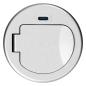 Gniazdo meblowe wpuszczane Ø60 mm z klapką: Schuko + USB-C PD 20W, kabel 1,9 m, srebrne Gniazdo meblowe wpuszczane Ø60 mm z klapką: Schuko + USB-C PD 20W, kabel 1,9 m, srebrne