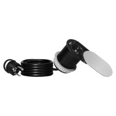 Gniazdo meblowe wpuszczane Ø60 mm Schuko + USB A/C PD 20W, przesuwna pokrywka, kabel 1,9 m, srebrne