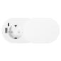 Gniazdo meblowe wpuszczane Ø64 mm białe, 1x Schuko, 2x USB A+C PD 20W, przewód 1,9 m, pokrywa przesuwna