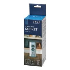Gniazdo meblowe 2x2P+Z, 2xUSB (typ A+C, 2,4A), szaro-srebrne