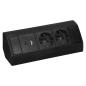 Gniazdo meblowe 2x2P+Z (Schuko), 2xUSB (typ A+C, 2,4A), czarne