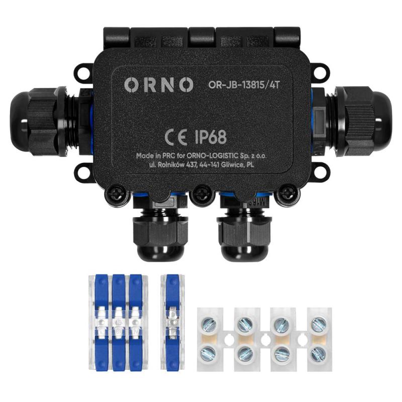 Puszka natynkowa HD IP68, 0,5-6,0mm2 ,2 dławnice M20, 2 dławnice M16, układ T