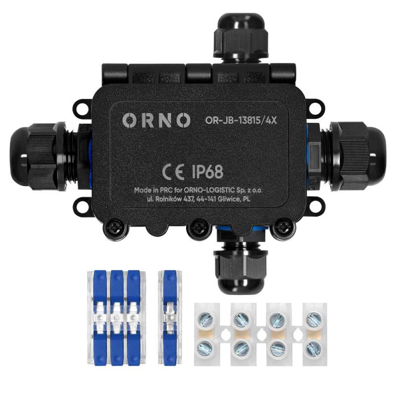Puszka natynkowa HD IP68, 0,5-6,0mm2 ,2 dławnice M20, 2 dławnice M16, układ X