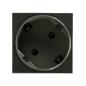 NOEN GS, gniazdo modułowe 45x45mm kątowe - 45° 1x2P+Z (Schuko), 16A 250V, czarne