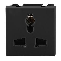 NOEN UK, gniazdo modułowe 45x45mm 3-pinowe multifunkcjonalne, 10A, 250V, czarne