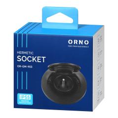 Hermetyczne gniazdo elektryczne okrągłe, IP55, 1x2P+Z(French), czarne