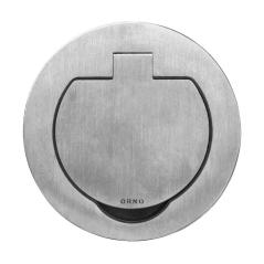 Hermetyczne gniazdo elektryczne okrągłe, IP55, szczotkowane aluminium