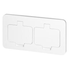 Hermetyczne gniazdo elektryczne podwójne, prostokątne, IP55, 2x2P+Z(French), białe