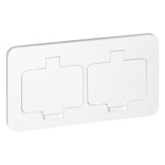 Hermetyczne gniazdo elektryczne podwójne, prostokątne, IP55, 2x2P+Z(French), białe
