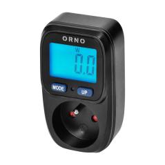 Watomierz, kalkulator energii z wyświetlaczem LCD, czarny OR-WAT-419/B