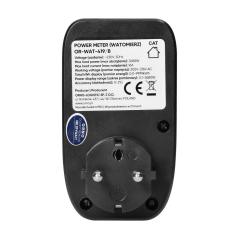 Watomierz, kalkulator energii z wyświetlaczem LCD, czarny OR-WAT-419/B