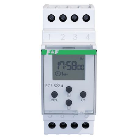 Zegar programowalny tygodniowy 2-kanałowy PCZ-522.4 NFC ANDROID i iOS