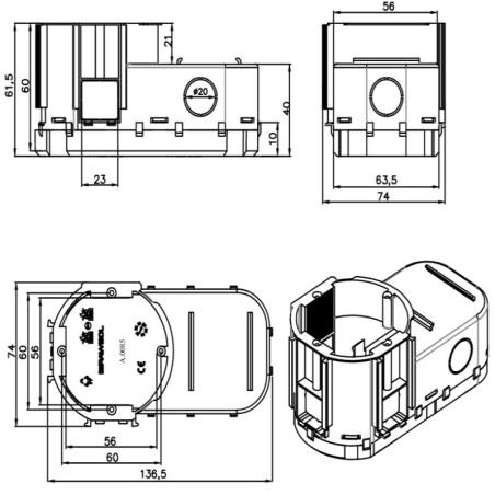Puszka podtynkowa 60 głęboka, łączeniowa do elektroniki - A.0085