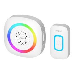 PELA AC, dzwonek bezprzewodowy sieciowy, learning system, 60 dźwięków, LED RGB, 300m, biały
