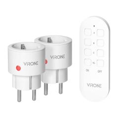 Zestaw bezprzewodowych gniazd MINI Schuko, sterowanych pilotem 2+1, 2300W