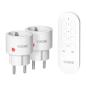 Zestaw bezprzewodowych gniazd MINI Schuko, sterowanych pilotem 2+1, 2300W