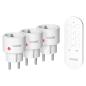 Zestaw bezprzewodowych gniazd MINI Schuko, sterowanych pilotem 3+1, 2300W