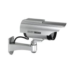 Atrapa kamery monitorującej CCTV, bateryjna, srebrna , z panelem solarnym