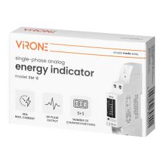 1-fazowy analogowy licznik energii elektrycznej, 40A, 1 moduł, DIN TH-35mm