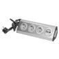 Gniazdo meblowe, kuchenne z ładowarką USB, montowane na rzepy z przewodem 1,5m - 3x2P+Z schuko, 2xUSB, INOX z przewodem 1,5m. Gniazdo meblowe, kuchenne z ładowarką USB, montowane na rzepy z przewodem 1,5m - 3x2P+Z schuko, 2xUSB, INOX z przewodem 1,5m.