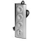 Gniazdo meblowe, kuchenne z ładowarką USB, montowane na rzepy z przewodem 1,5m - 3x2P+Z, 2xUSB, INOX z przewodem 1,5m. Gniazdo meblowe, kuchenne z ładowarką USB, montowane na rzepy z przewodem 1,5m - 3x2P+Z, 2xUSB, INOX z przewodem 1,5m.