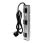 Gniazdo meblowe, kuchenne z ładowarką USB, montowane na rzepy z przewodem 1,5m - 3x2P+Z, 2xUSB, INOX z przewodem 1,5m. Gniazdo meblowe, kuchenne z ładowarką USB, montowane na rzepy z przewodem 1,5m - 3x2P+Z, 2xUSB, INOX z przewodem 1,5m.