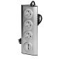 Gniazdo meblowe, kuchenne z ładowarką USB, montowane na rzepy z przewodem 1,5m - 3x2P+Z schuko, 2xUSB, INOX z przewodem 1,5m. Gniazdo meblowe, kuchenne z ładowarką USB, montowane na rzepy z przewodem 1,5m - 3x2P+Z schuko, 2xUSB, INOX z przewodem 1,5m.