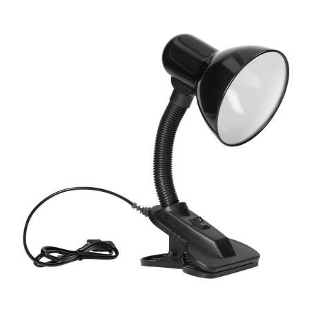 LATSA, lampa biurkowa z klipsem, 40W, E27, stal + tworzywo, czarna