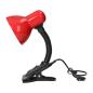 LATSA, lampa biurkowa z klipsem, 40W, E27, stal + tworzywo, czerwona