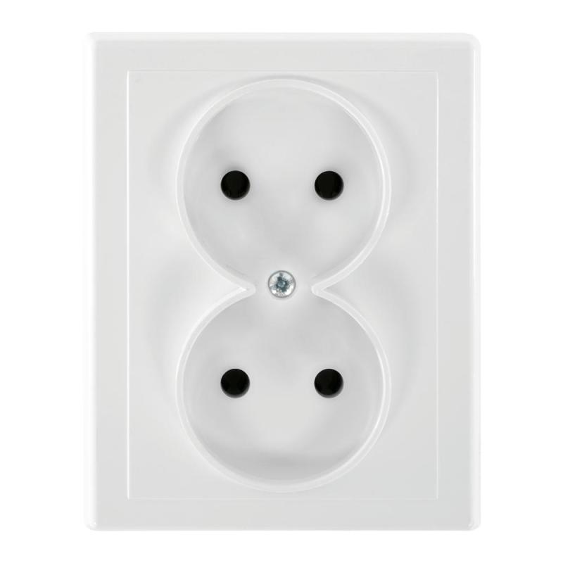 Gniazdo podwójne p/t 2x2P Malta, 16A, 250V, PT-5M, biały