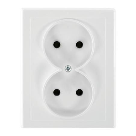 Gniazdo podwójne p/t 2x2P Malta, 16A, 250V, PT-5M, biały