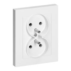 Gniazdo podwójne p/t 2x2P+Z Malta, 16A, 250V, PT-6M, biały