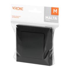 Łącznik p/t jednobiegunowy Malta, 10A, 250V, WP-1M, czarny mat