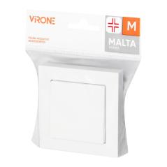 Łącznik krzyżowy p/t Malta, 10A, 250V, WP-8M, biały