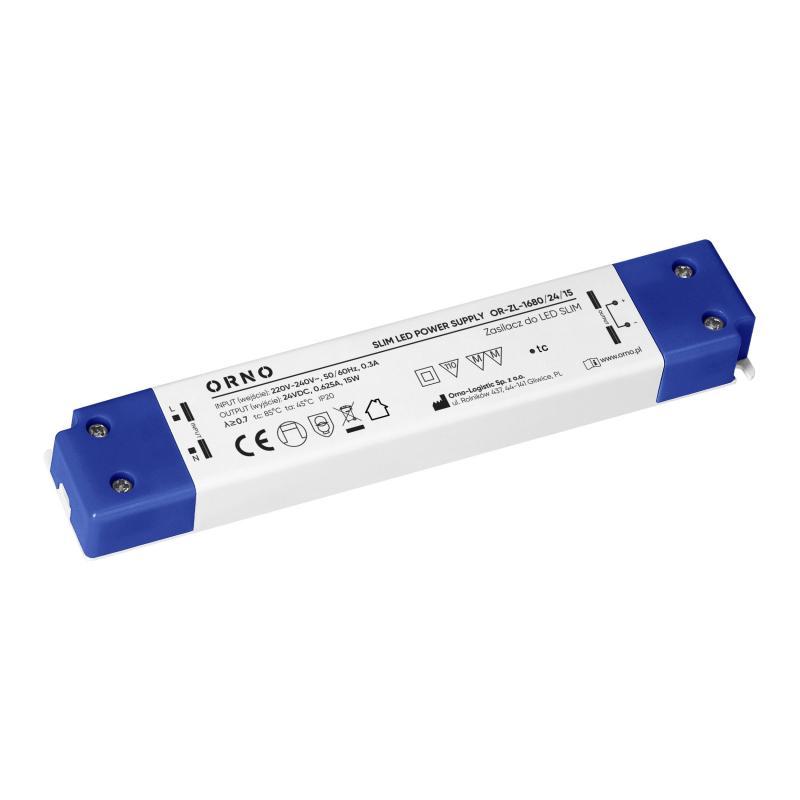 Zasilacz LED IP20, meblowy, slim, 24V, 15W Zasilacz LED IP20, meblowy, slim, 24V, 15W