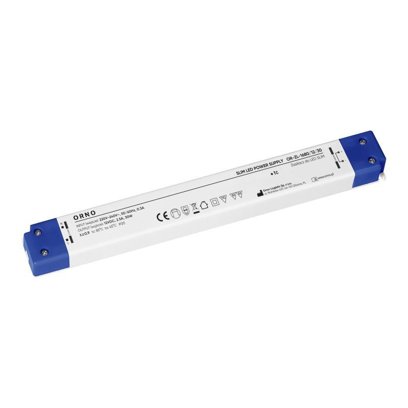 Zasilacz LED IP20, meblowy, slim, 12V, 30W Zasilacz LED IP20, meblowy, slim, 12V, 30W