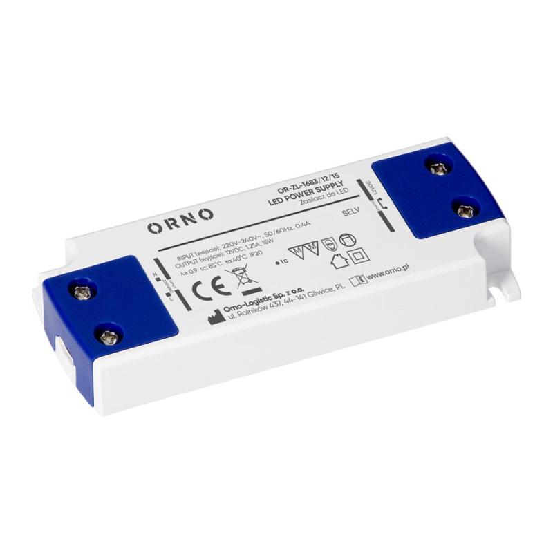Zasilacz LED płaski, 12V DC, 15W, IP20 Zasilacz LED płaski, 12V DC, 15W, IP20