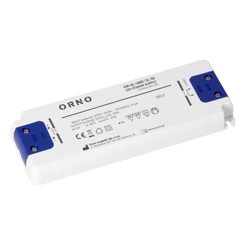 Zasilacz LED płaski, 12V DC, 30W, IP20 Zasilacz LED płaski, 12V DC, 30W, IP20